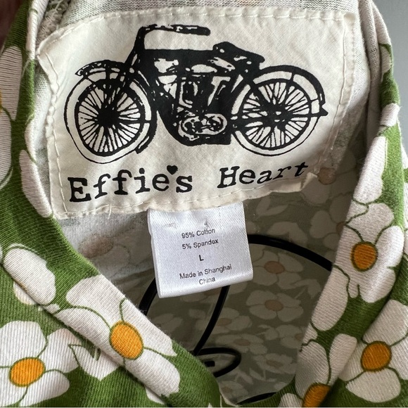 Effie's Heart Green Cream Floral A-line Midi Dress - Picture 4 of 6